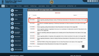  Admit card for Civil Judge Cadre released at hcraj.nic.in, check direct link here