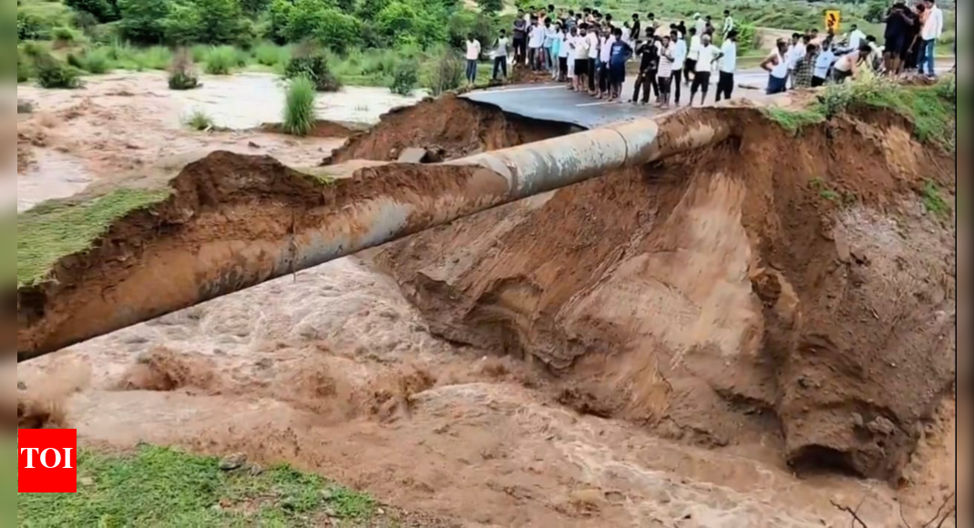 Laid & lost: New road vanishes in rain days before inauguration in Rajasthan