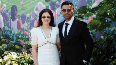 Cricketer Deepak Chahar and wife Jaya Bhardwaj serve style at Wimbledon 2025