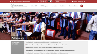 NIFT counselling 2025 round 1 opening, closing ranks released for UG and PG admissions: Check campus-wise ranks here