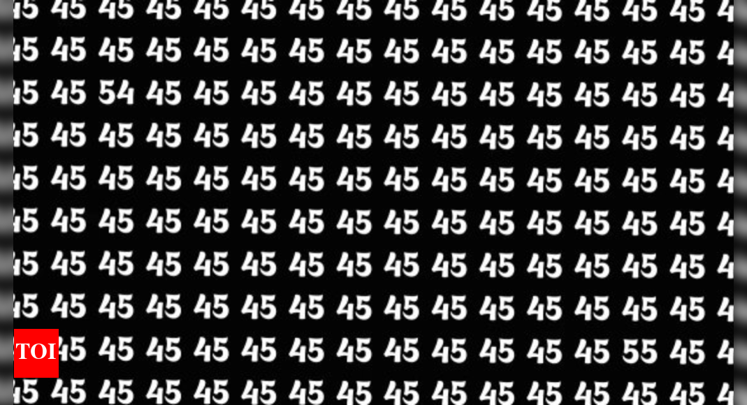 Optical illusion: Can you find 54 and 55 among the 45s within 5 seconds?