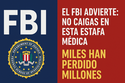 El FBI advierte: no caigas en esta estafa médica, miles han perdido millones