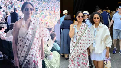 Neena Gupta attended Wimbledon in a white Sanganeri saree. She paired it with a halter-neck blouse and sunglasses. Her look was simple and elegant. Fans loved her choice of traditional Indian attire. Many praised her for representing Indian style. She stood out from the crowd in linen sets. Her appearance proved that style has no borders. Neena Gupta wore a saree to Wimbledon and totally stole the show