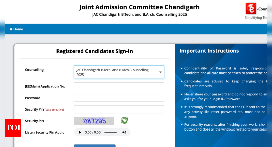 JAC Chandigarh announces round 1 seat allotment result for BTech admissions 2025: Check direct link here