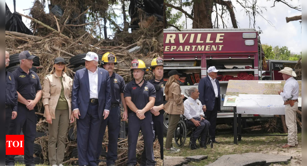 'A tough one': Trump visits flood-hit Texas; conducts aerial survey, meets first responders - Times of India