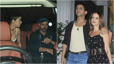 Hrithik Roshan attends screening of Maalik with Saba Azad and son Hridhaan; Sussanne Khan steps out with Arslan Goni and friends