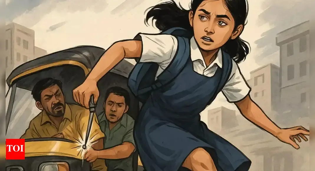 Geometry compass, jumping out of moving auto: Teen girl foils kidnapping bid in Thane - Here's how she saved herself | India News - Times of India