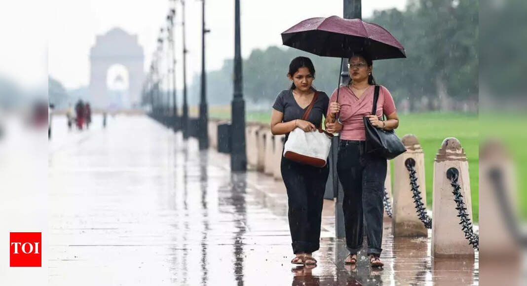Delhi sees rain and cloudy skies, air quality declines to moderate