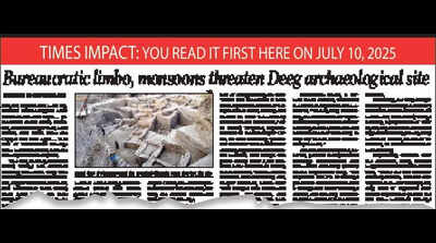 Union culture min directs ASI to refill Deeg excavation trenches after TOI report