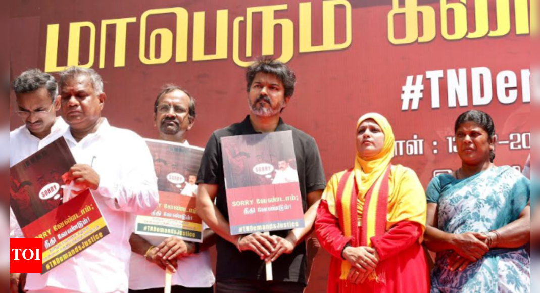 ‘Sorry ma’: Vijay protests DMK-era lock-up deaths; demands aid for all victims’ families