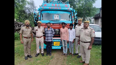 Chittorgarh police arrest three with nine tons of illegal Khair wood