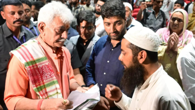 Jammu and Kashmir Lt Governor Manoj Sinha hands over job letters to kin of terror victims