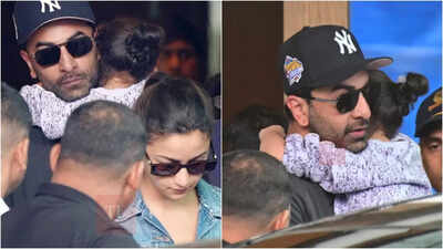 Ranbir Kapoor and Alia Bhatt return from London; adorable daughter Raha steals the spotlight, couple shares stylish moments