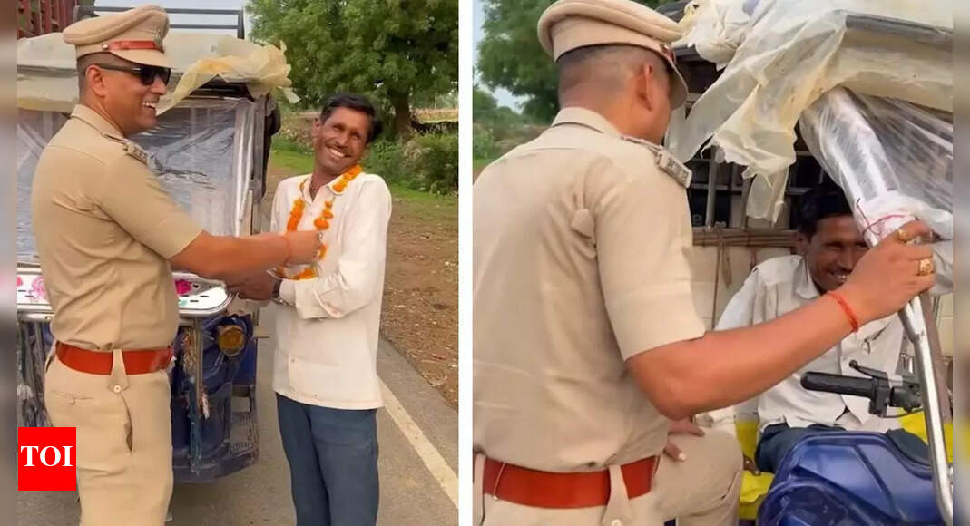 MP traffic police cop gave warning to e-rickshaw driver but in a ...