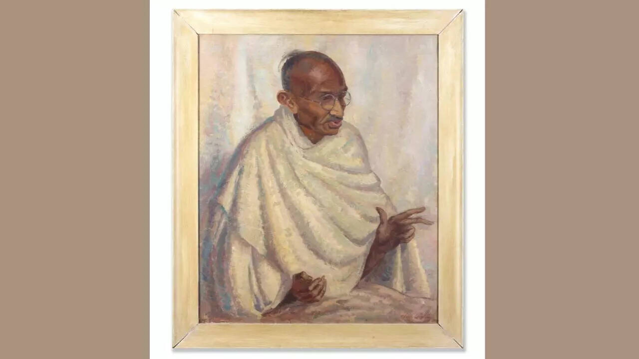 Rare Gandhi oil portrait sold for more than 0,000