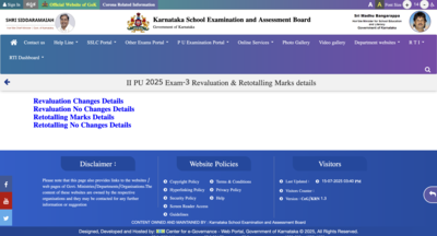 Karnataka 2nd PUC exam 3 revaluation and re-totalling result 2025 released: Check direct link here