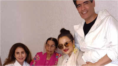 Rekha, Urmila Matondkar and Karan Johar dazzle at Manish Malhotra’s mother’s birthday celebration