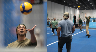 UAE Vice-President seen playing Volleyball with residents at Abu Dhabi summer sports event