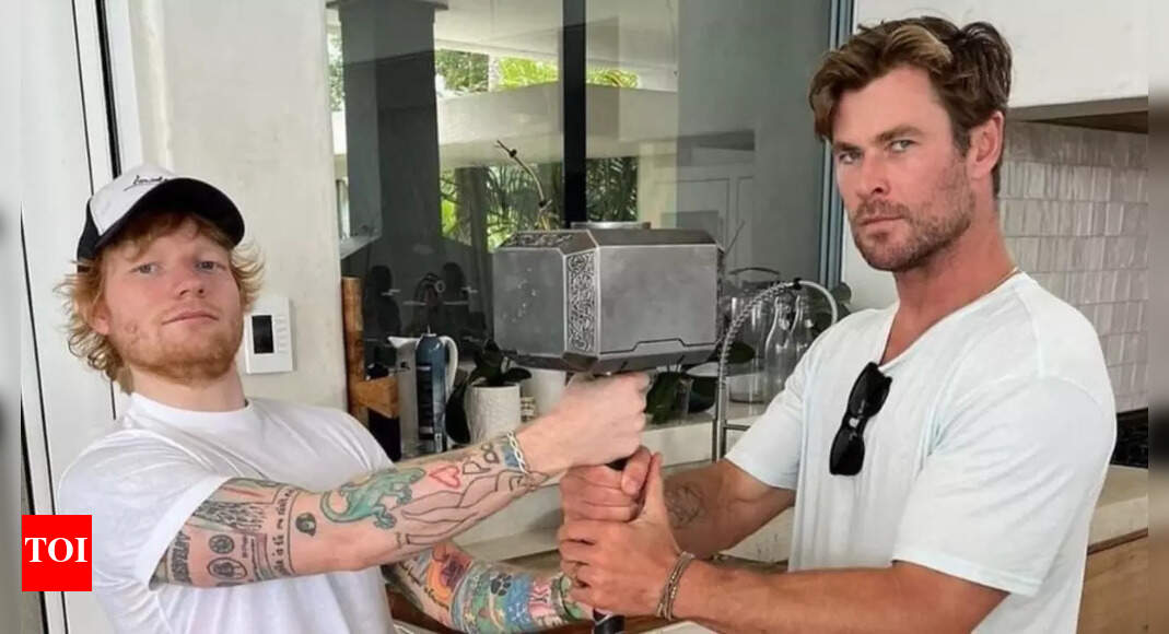 Chris Hemsworth plays drums with Ed Sheeran in front of 70k fans for Limitless: live better now