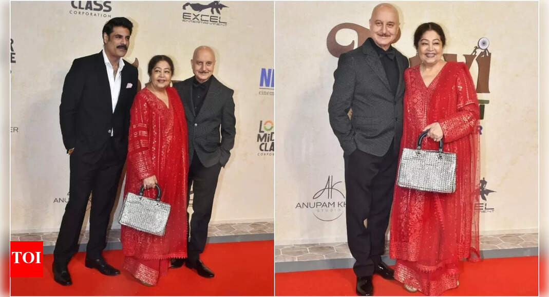 Kirron Kher makes rare red carpet appearance with Anupam Kher at 'Tanvi The Great' screening - See photos | Hindi Movie News - Times of India