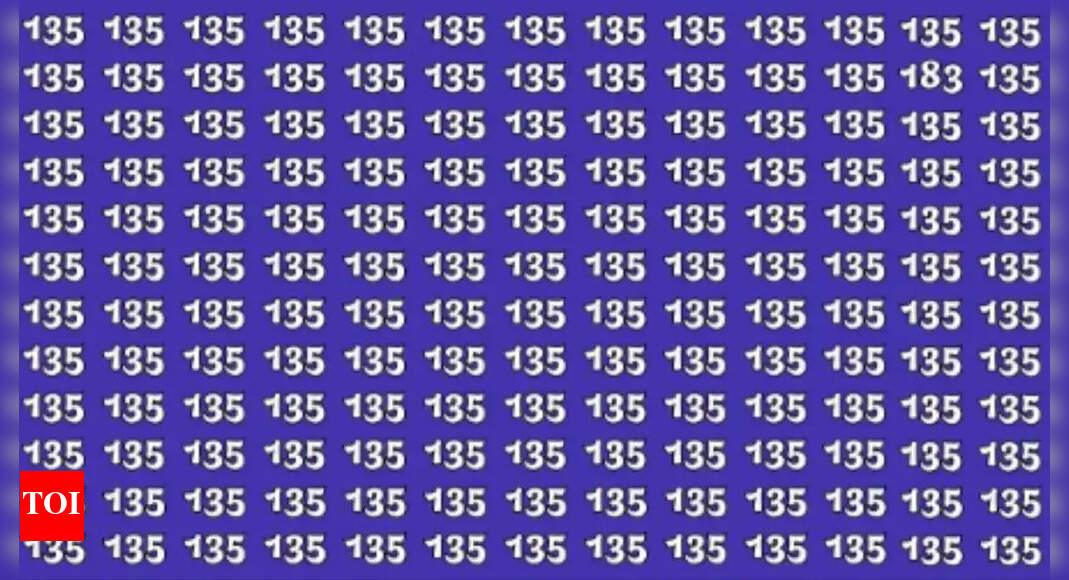Optical Illusion: Do you have sharp observation skills? Look for the odd number among the number 135 – Times of India