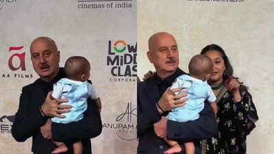 Anupam Kher makes rare appearance with grandson Nirvair at Tanvi The Great premiere; netizens react