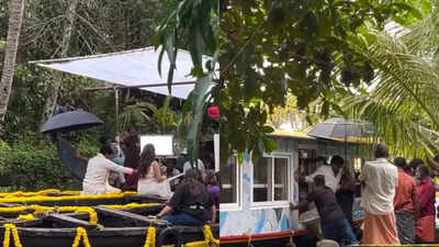 Chiranjeevi, Nayanthara spotted shooting a scene in Kerala in traditional outfits for Anil Ravipudi’s movie; video leaks online