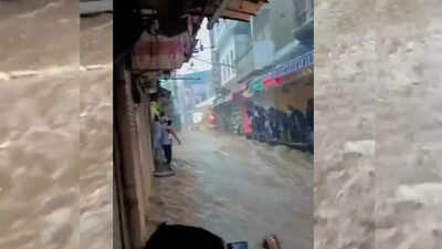 Watch video: Ajmer floods sweep away bikes, carts and even people; red alert in multiple Rajasthan districts