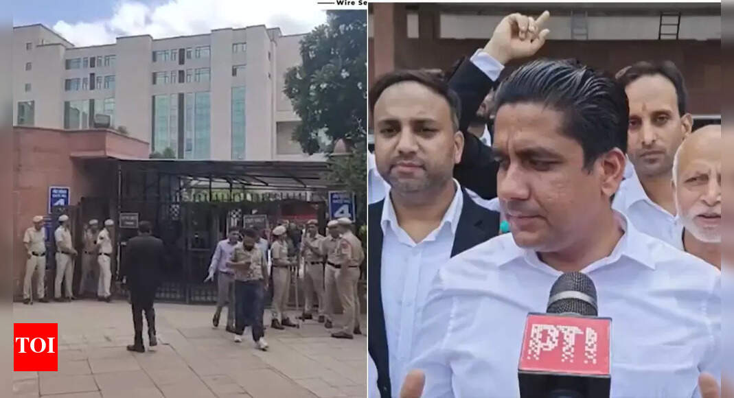 FIR against advocates: Lawyers protest outside Saket Court with heavy police deployment; bar threatens continued strike