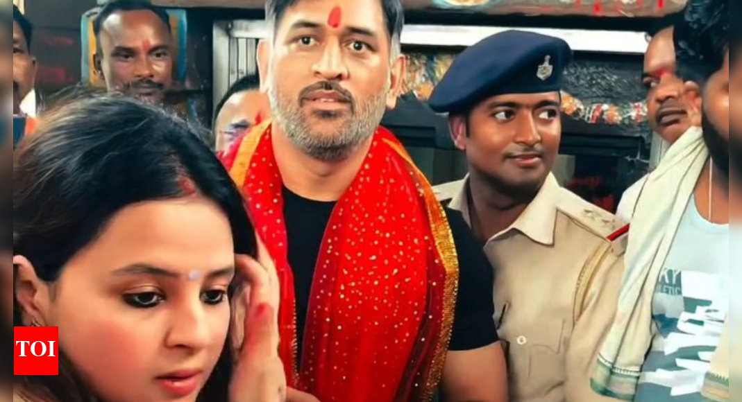 Watch: MS Dhoni visits Ranchi’s Maa Dewri Temple with Ziva and Sakshi