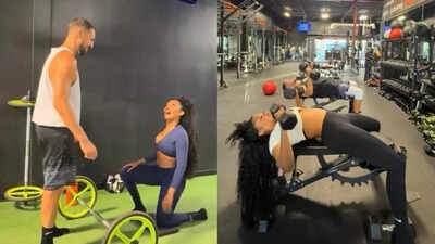 Klay Thompson and fiancee Megan Thee Stallion take couple goals to the gym, end session with a kiss
