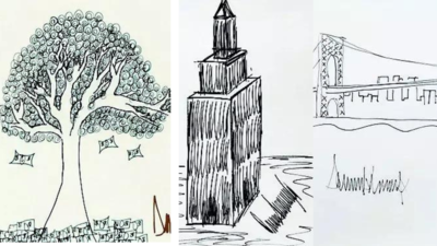 Trump says he doesn't 'draw pictures.' But many of his sketches sold at auction