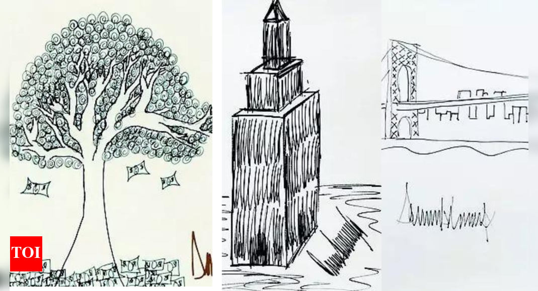 Trump says he doesn't 'draw pictures.' But many of his sketches sold at auction