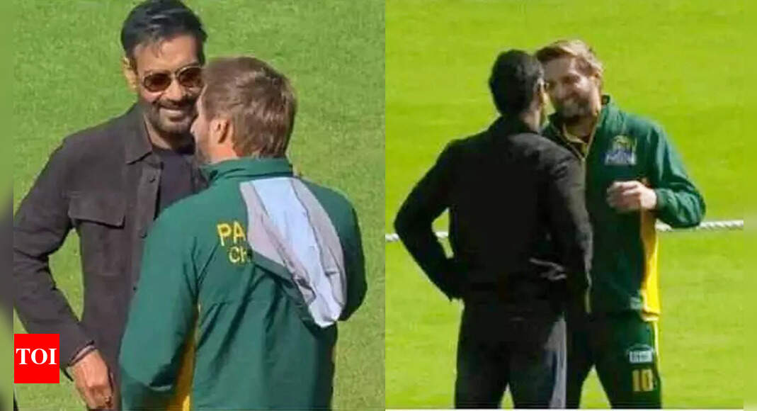 IND vs PAK row! Shahid Afridi-Ajay Devgn viral image sparks controversy