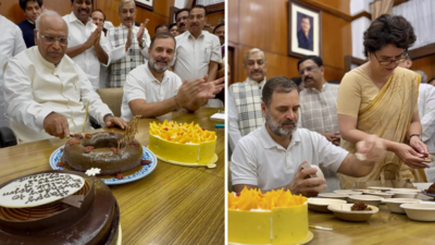 Watch: Congress workers celebrate Kharge’s 83rd birthday; Priyanka Gandhi bakes sugar-free cake