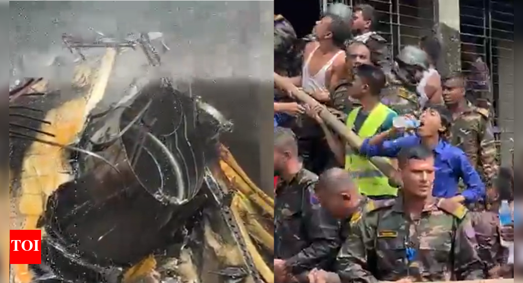 Bangladesh plane crash: F7 aircraft crashes into school; footage shows fire, smoke billowing