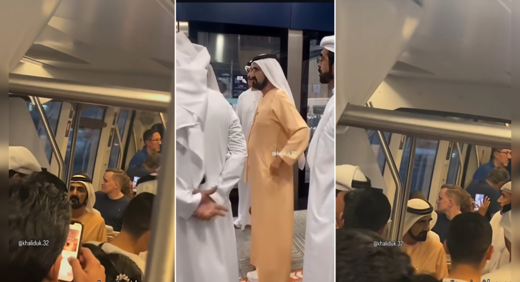 Look! Dubai ruler Sheikh Mohammed spotted at tram station, surprises commuters with humbleness