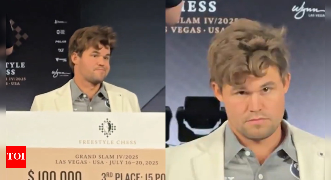 Chess | Carlsen’s awkward reaction to Niemann’s entry at award ceremony goes viral - Watch