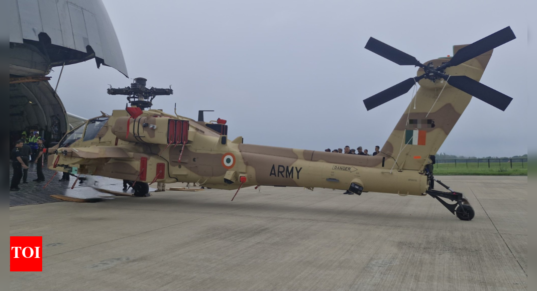Army finally gets the first 3 of the 6 Apache attack helicopters ordered from the US