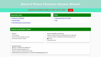 HTET admit card 2025 out for PRT, TGT, PGT posts at bseh.org.in; direct link to download here