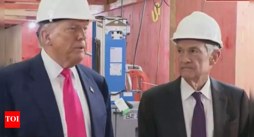 ‘I’d love him to lower interest rates’: Donald Trump grills Powell to cut rates; spars over Fed renovation costs in rare headquarter visit – Times of India