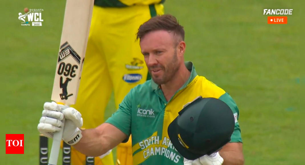 Watch: AB de Villiers goes beast mode in Leeds, smashes second ton of WCL 2025 | Cricket News – Times of India Watch: AB de Villiers goes beast mode in Leeds, smashes second ton of WCL 2025 | Cricket News – Times of India
