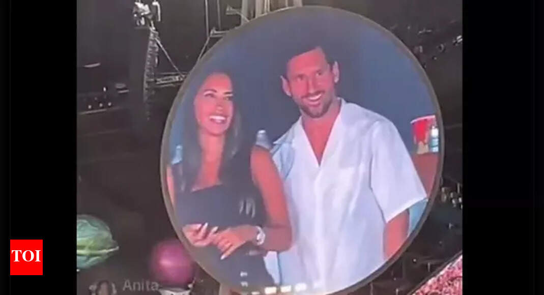 Watch: Fans erupt as Messi attends Coldplay concert with wife