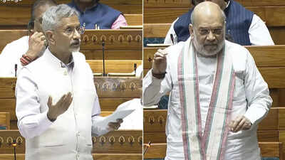 'They trust others more than India’s own ministers': Amit Shah intervenes twice during Jaishankar's speech; slams opposition for disruption in Lok Sabha