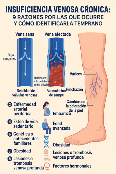 Insuficiencia Venosa Crónica: 9 Razones Por Las Que Ocurre Y Cómo Identificarla Temprano