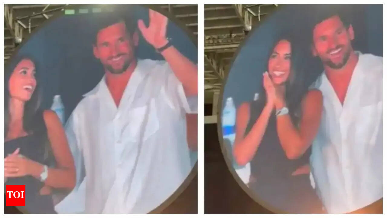 Lionel Messi and his wife, Antonela Roccuzzo, steal the show at Coldplay  concert with adorable kiss cam moment - Watch | - Times of India