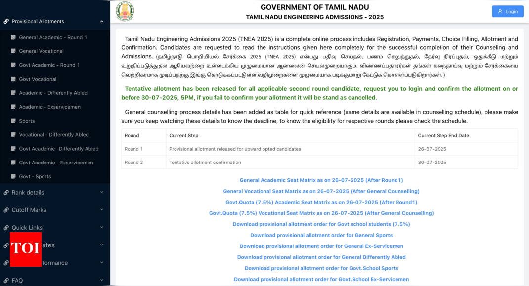TNEA 2025 round 2 seat allotment result released at tneaonline.org: Check direct link and steps to confirm seat here 