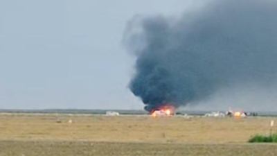  US navy F-35 jet crashes near Lemoore Air Station in California; fiery wreckage sends smoke billowing