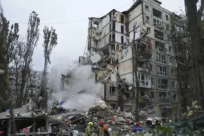 Russian missile and drone attack hits Ukrainian capital Kyiv, killing 8 people and wounding 82
