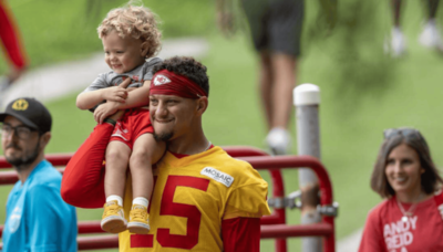 Patrick Mahomes' kids visited the Kansas City Chiefs star at camp Wednesday